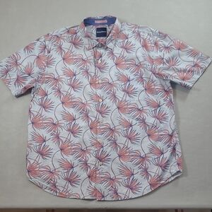 EUC Tommy Bahama Hawaiian Shirt Men's sz XL Blue Floral Short Sleeve Camp Shirt